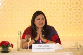 #GenNextDemocracyNetwork Programme Today, Hon'ble Minister of State for External Affairs & Culture,  @M_Lekhi  hosted a lunch in presence of DG, ICCR  @ktuhinv  for the delegates from #CostaRica #Greece #SouthKorea #Austria #Australia #Romania at Sushma Swaraj Bhavan, New Delhi.