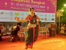 SVCC organized an Odissi Dance "Abhinaya" by Ms. Ritika Mandal, Senior Odissi Artist, and SVCC students, Khun Supanun Phermpladisai, Khun Yanisa Ounjitpan, and Khun Vikantana Prachabadee at the Celebration of Diwali Festival at Phauraat, Bangkok on October 23, 2022.