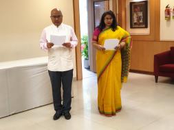DG with DDG (Edu) ICCR administered A Pledge on National Unity Day 31 October 2019