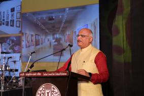 President ICCR, Dr. Vinay Sahasrabuddhe addressing the dignitaries at the Indian Cultural Evening