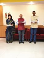 The Constitution of India, Pledge address by Shri Akhilesh Mishra, Director General, Smt. Shubhdarshini Tripathi, DDG(Admin) and Shri Prashant Pise, DDG(Culture), ICCR