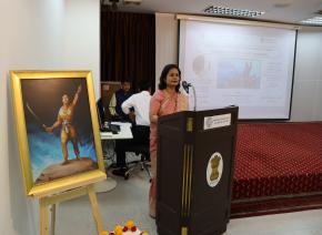 Ms. Alpana Dubey, Deputy Chief of Mission, EOI, Bangkok, delivered opening remarks at the Celebration of the 400th Birth Anniversary of Assam's legendary war hero Lachit Barphukan at SVCC Bangkok.